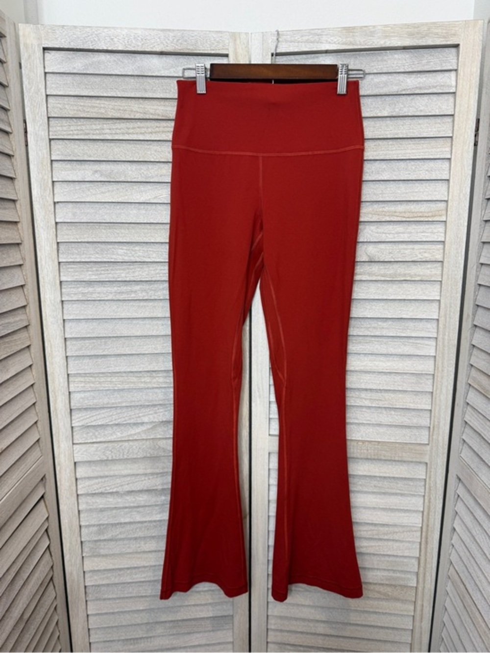 Lululemon Groove Super High Rise Flared Pant Nulu Red Rust Women’s Size 8